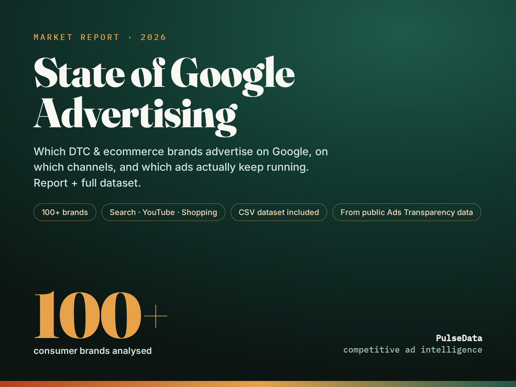 Cover of the report: State of Google Advertising, 100+ consumer brands analysed