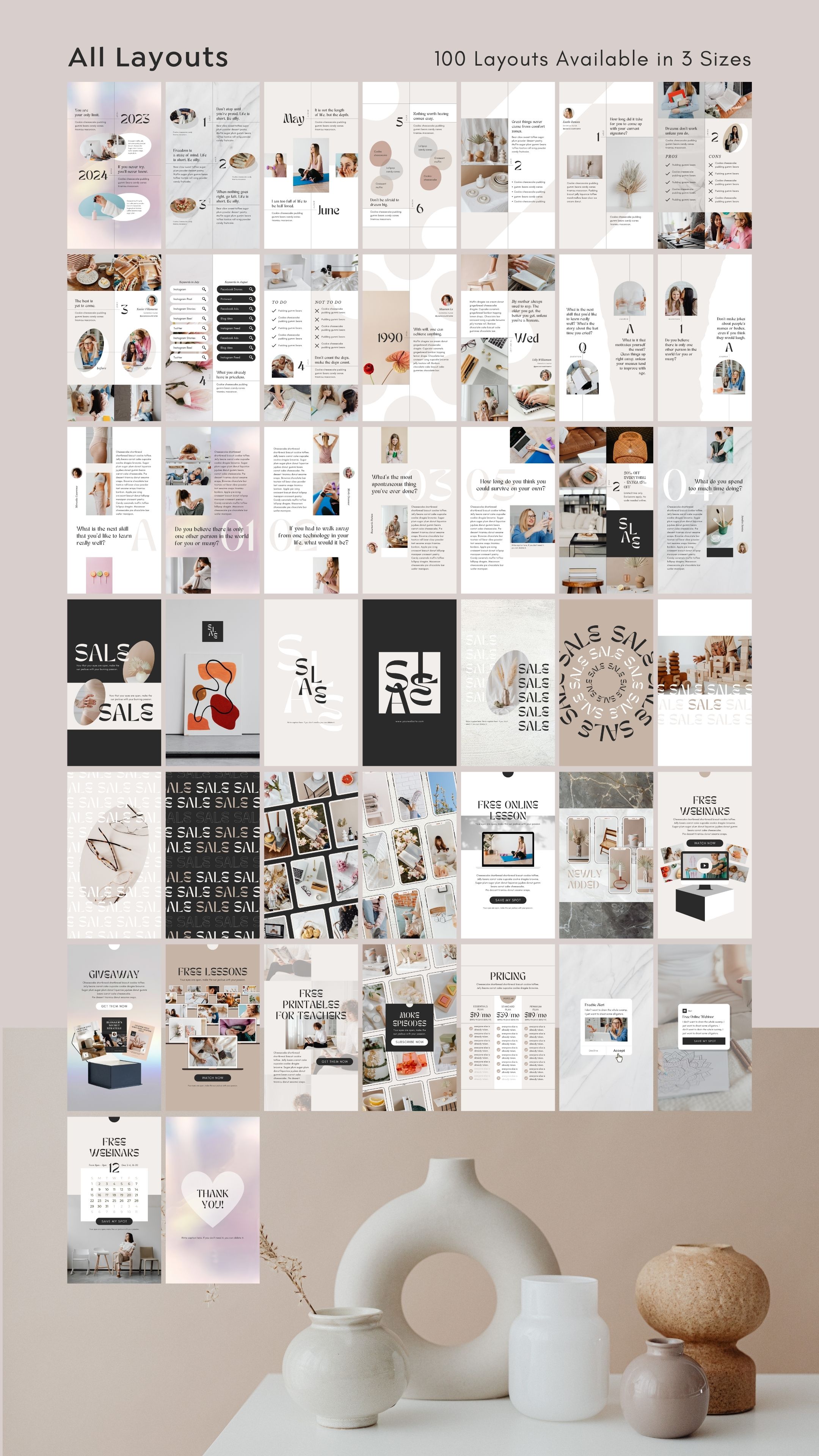 300+ Instagram Templates Canva Post Story Luxe - Carousel Animated ...