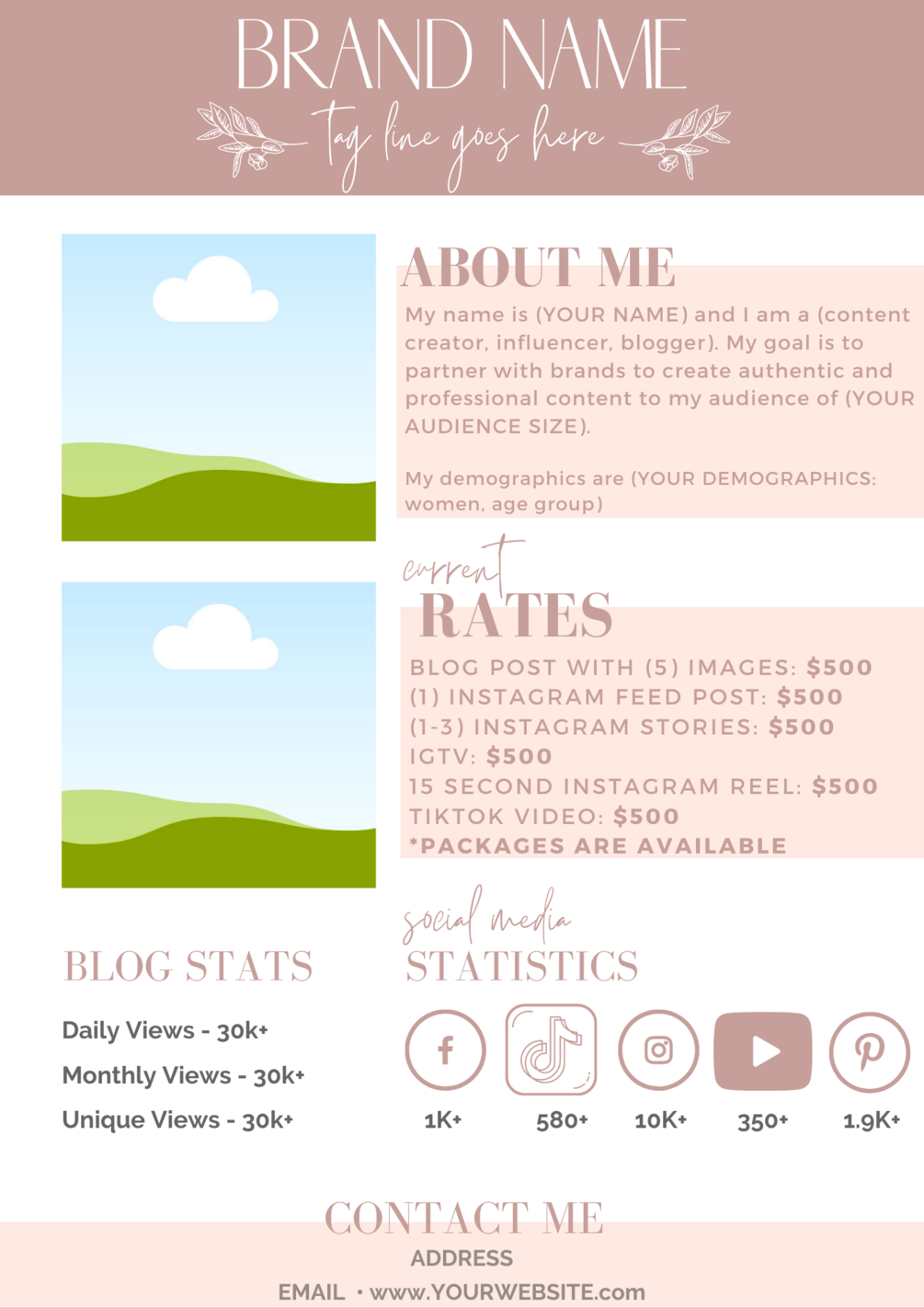 Rate Card Template Canva