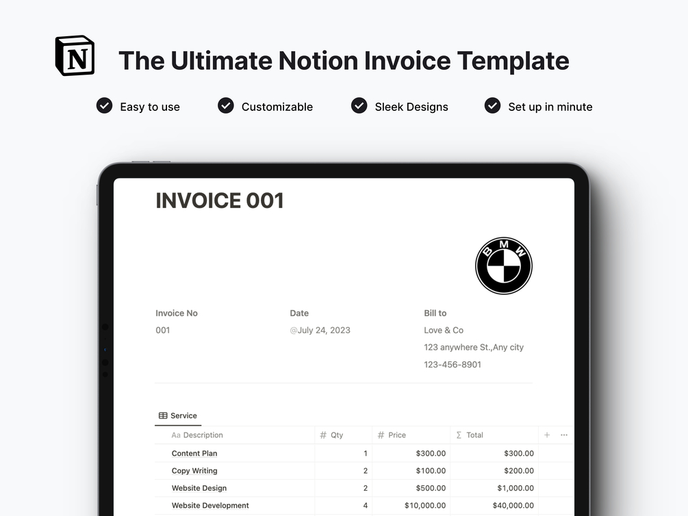 Ultimate Notion Invoice Template