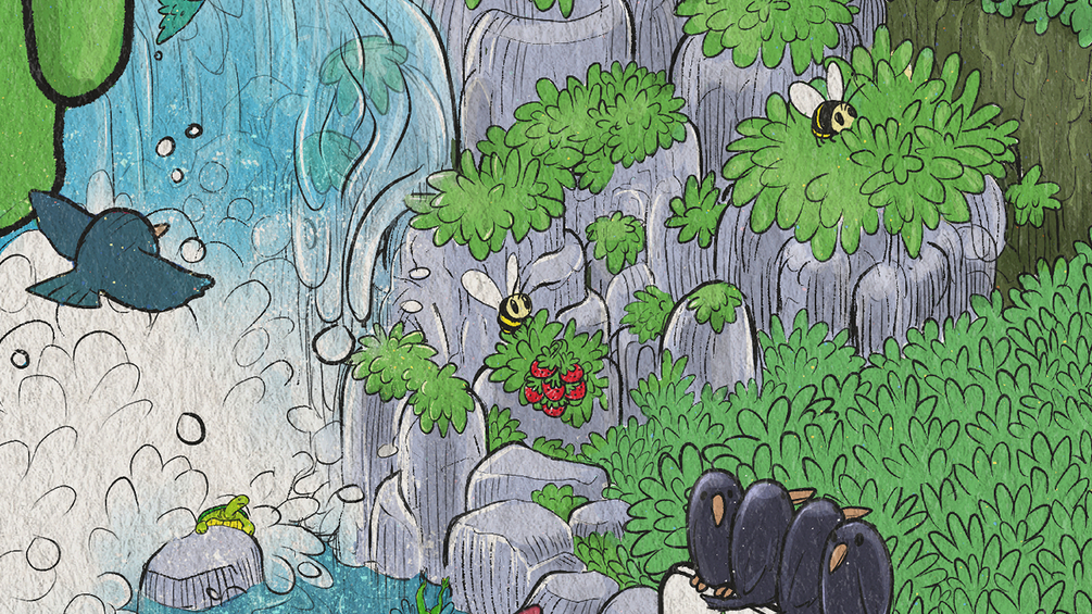 Wizards goblins seek and find adventures fungi river