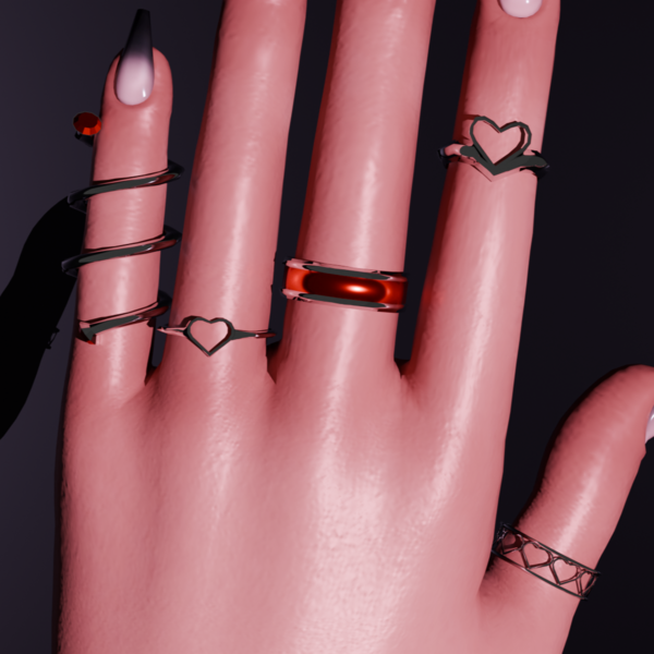 Heart Ring Set