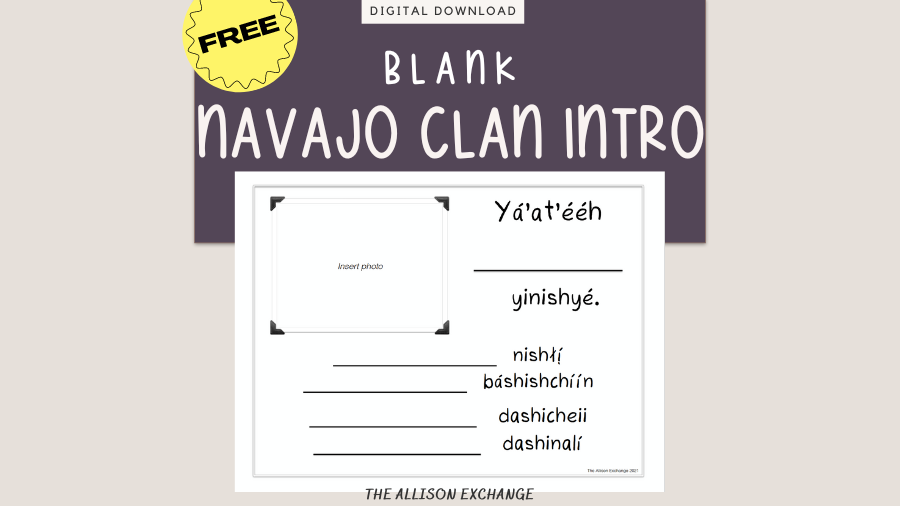 FREE Navajo Clan Introduction Printable