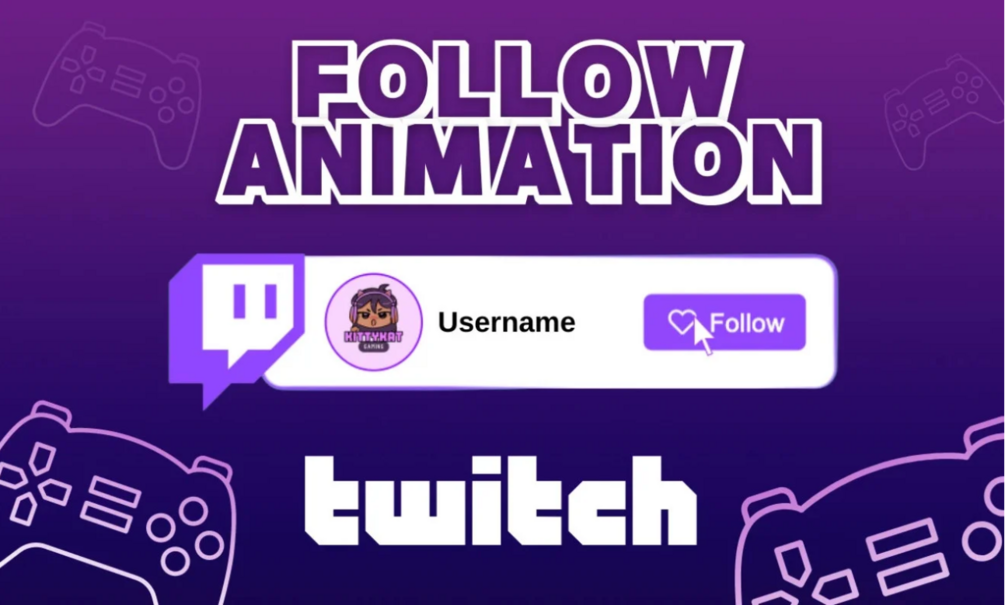 animated twitch follow button popup overlay | Social Media Lower Third ...