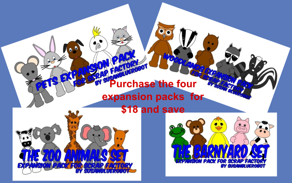 SusanBlueRobot Barnyard, Zoo, House Pets and Woodlands expansion pack