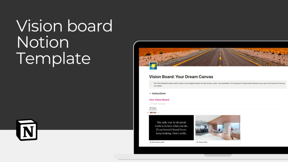 Vision Board: Visualize Your Goals with Notion