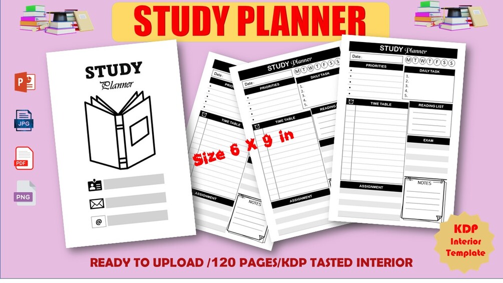 Study planner kdp interior template open source ppt files 