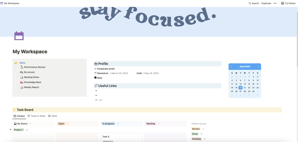 Notion Template | Your Workspace