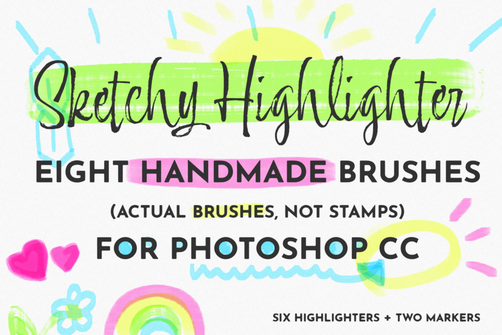 Sketchy Highlighters and Bad Markers Eight Handmade Brushes for