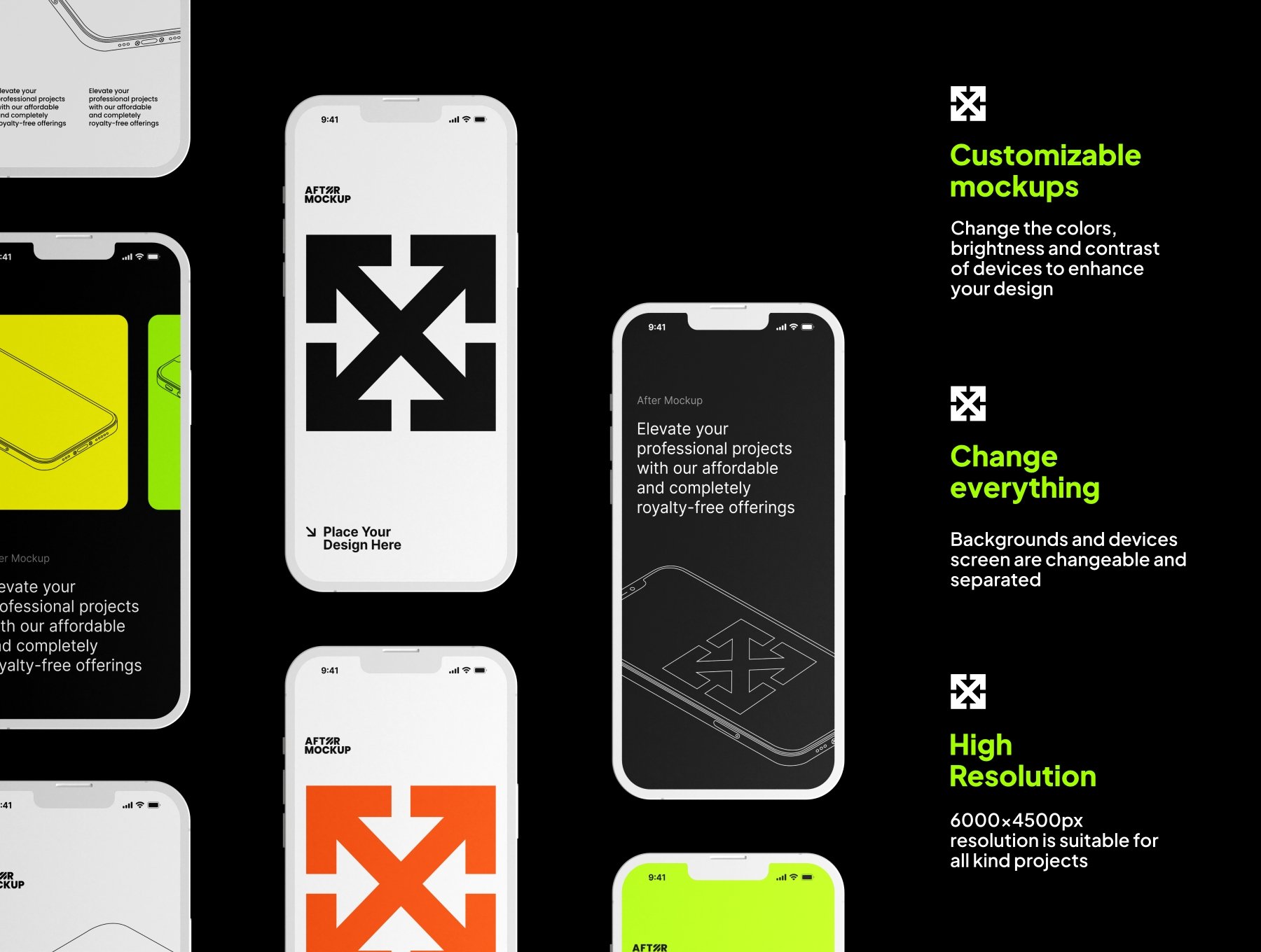 Bundle Clay iPhone Mockups