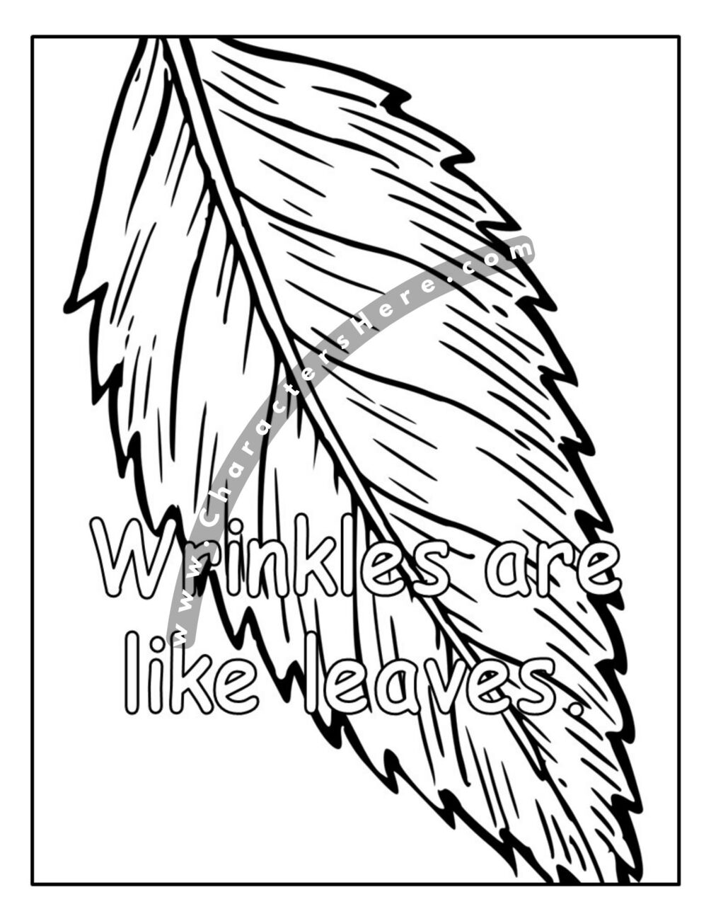 Printable Coloring Page - Wrinkled Leaf