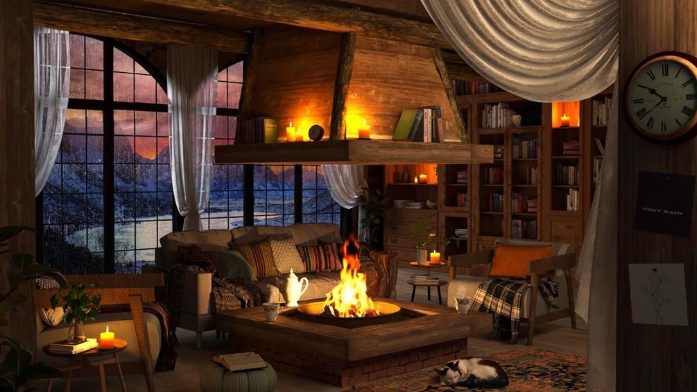 cozy cabin fireplace