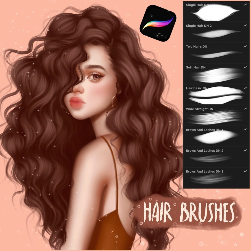 Hair brushes for Procreate from Dana i Nana by dana_i_nana