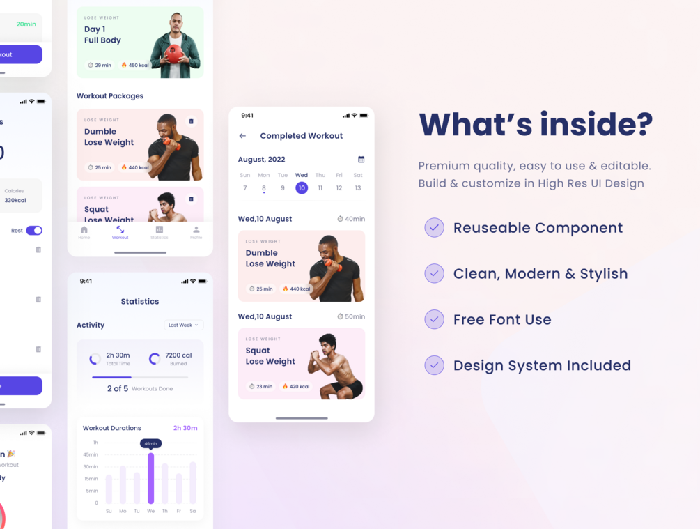 FitFe - Fitness Mobile App UI Kit