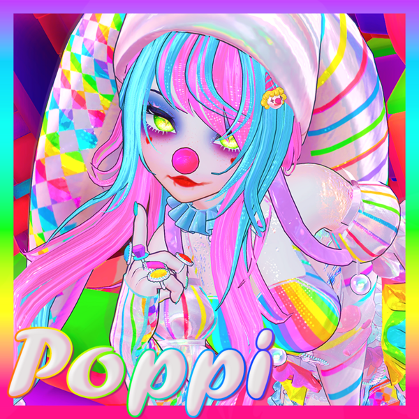 ♡ POPPI ♡ | VRCFT | Genderfluid Rainbow Clown | PC & Quest | VRChat Avatar