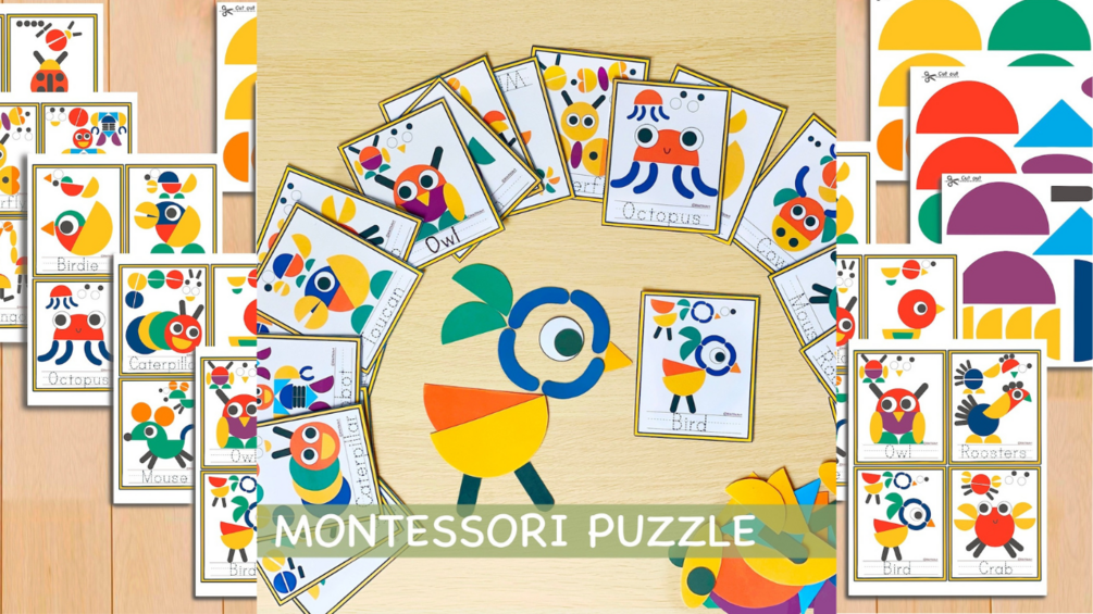 Montessori Printable Puzzle Preschool Toddler Activities Pattern Blocks ...
