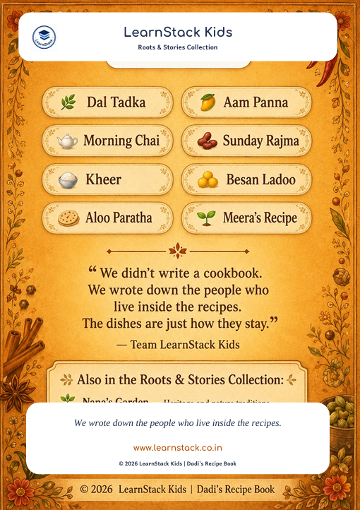 Dadi’s Recipe Book — 8 Family Recipes, Stories & Kitchen Memories for Kids preview image 15