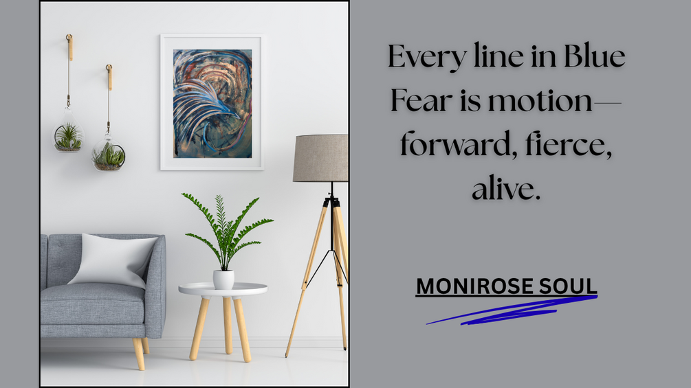 Blue Fear Digital Art Print