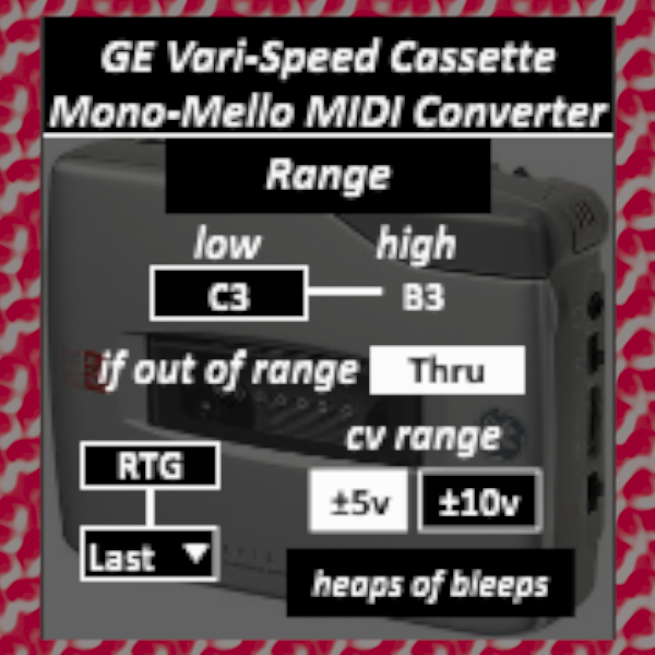 GE Vari-Speed Cassette Mono-Mello MIDI Converter