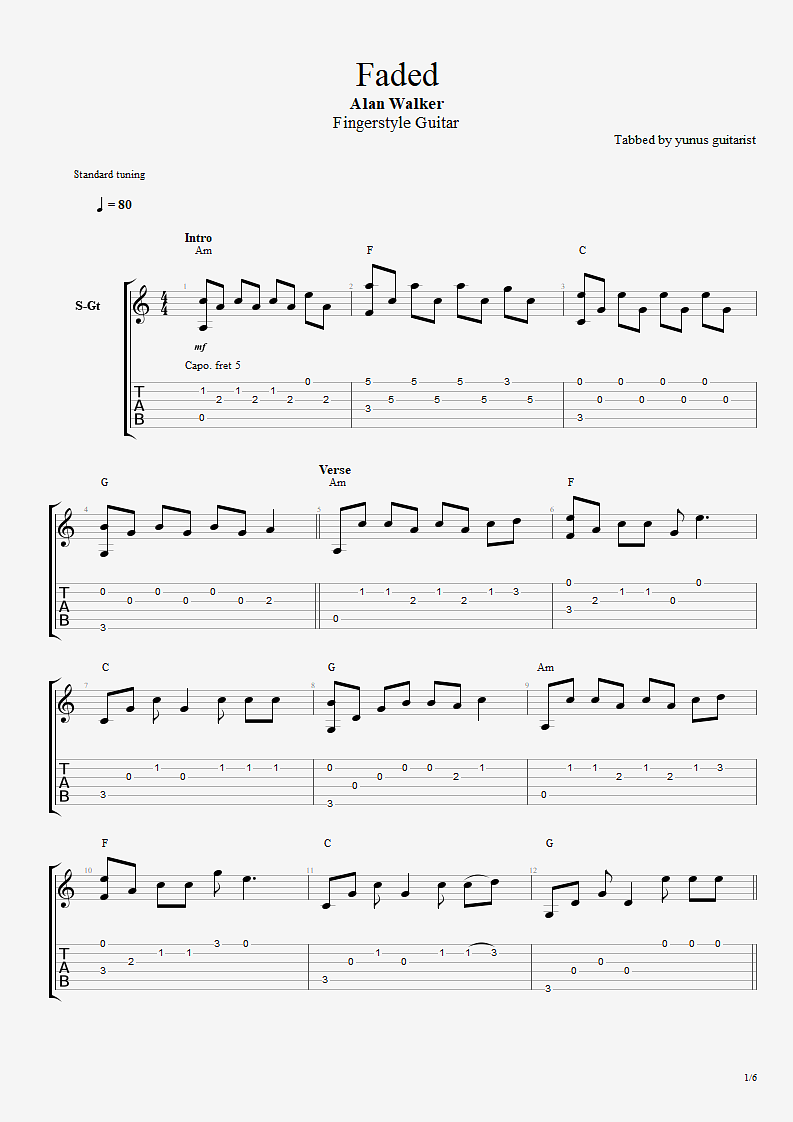 Fingerstyle Guitar Faded