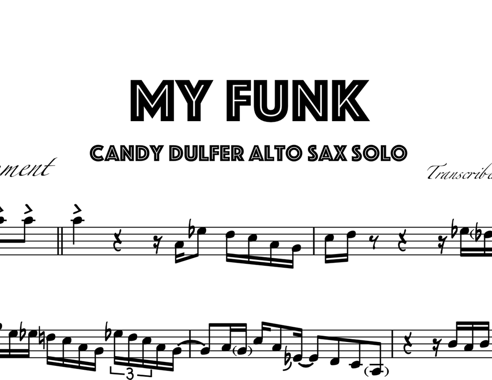 Candy Dulfer My Funk Alto Sax Transcription