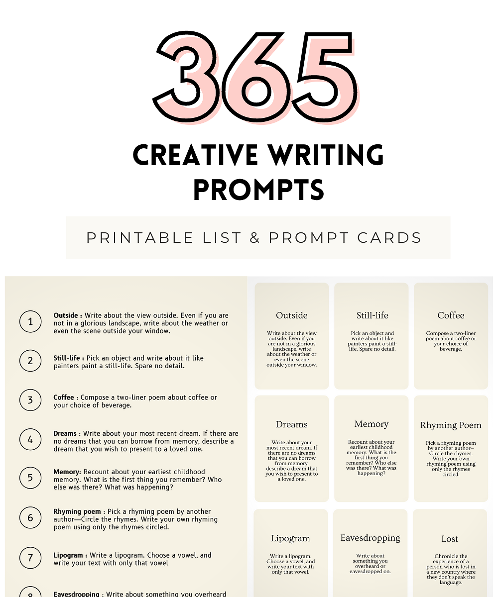 365 creative writing prompts pdf