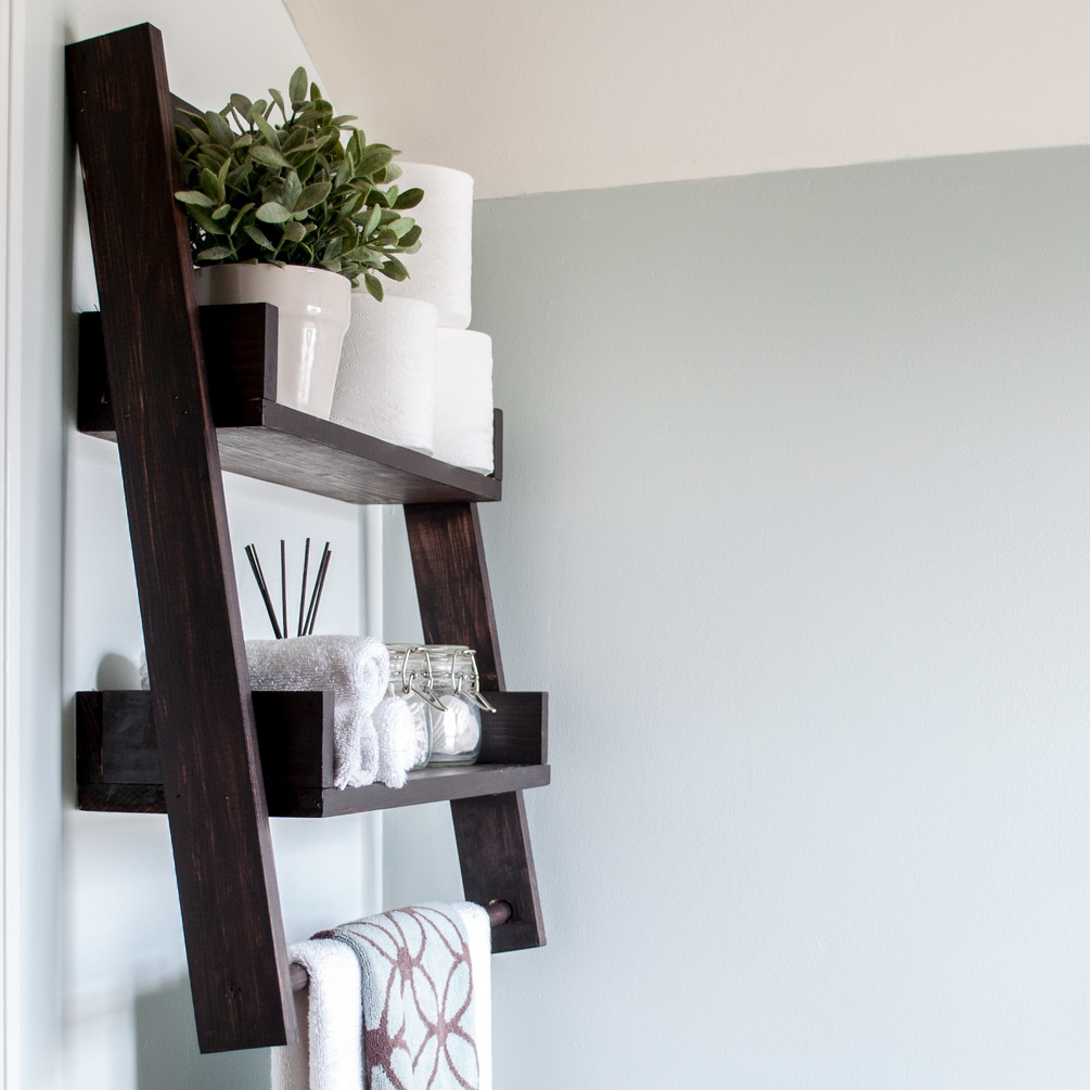 DIY Floating Ladder Shelf Plans