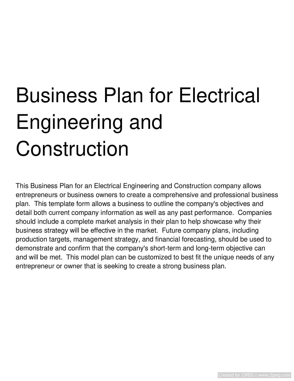 Engineering business plan examples pdf image