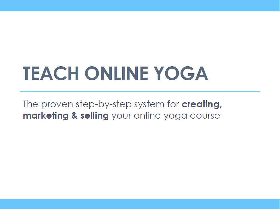 Video course Teach Online Yoga
