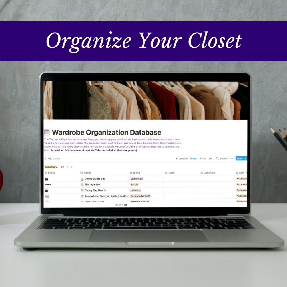 Capsule Wardrobe Planner Notion Dashboard
