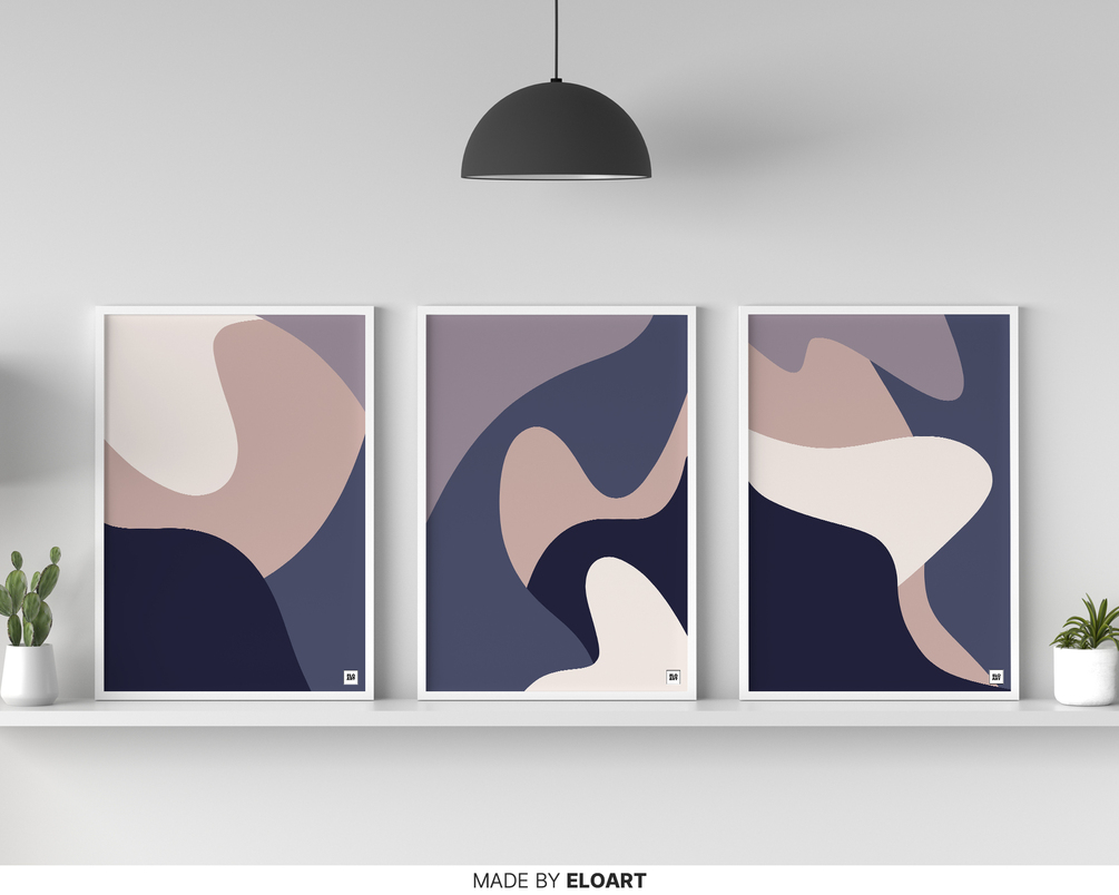 3 Piece Abstract Printable Wall Art Set, Minimalist Home and Office ...