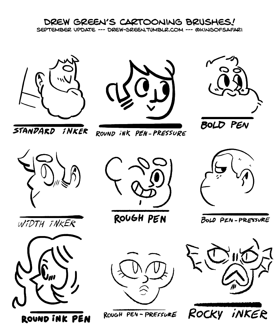 Drew Green's Cartooning Brushes!