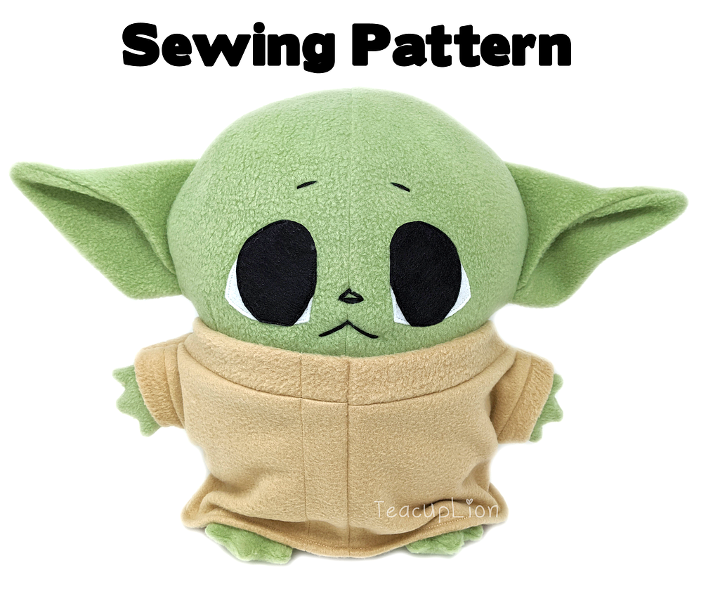 Free plush sewing pattern Baby Yoda or elf