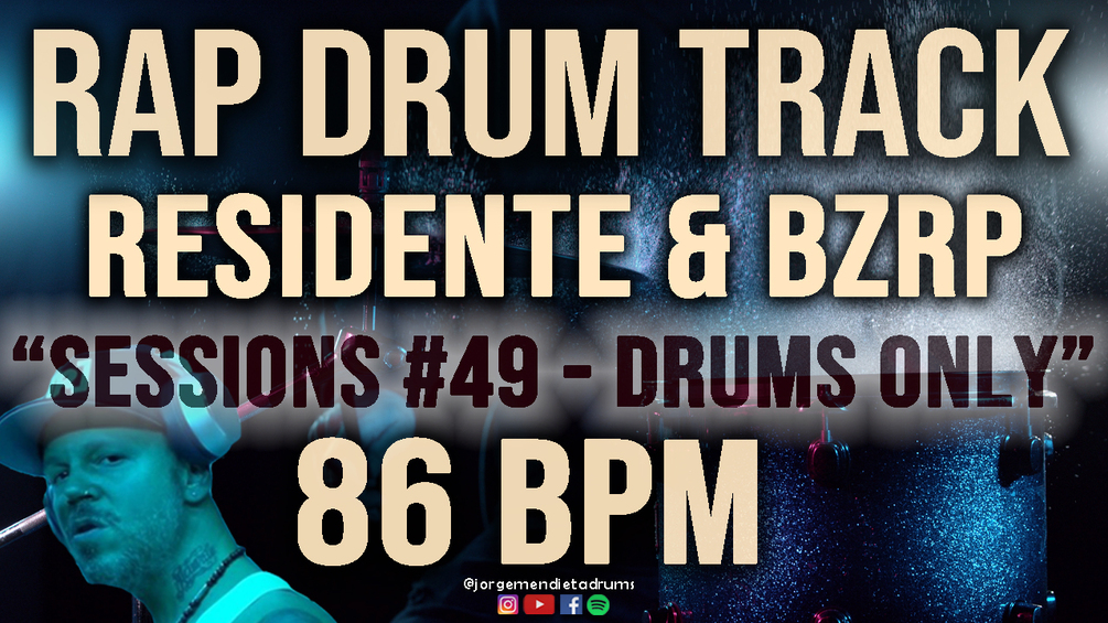 Residente RAP DRUM TRACK 86 BPM (DRUMS ONLY) / MP3, MP4, WAV