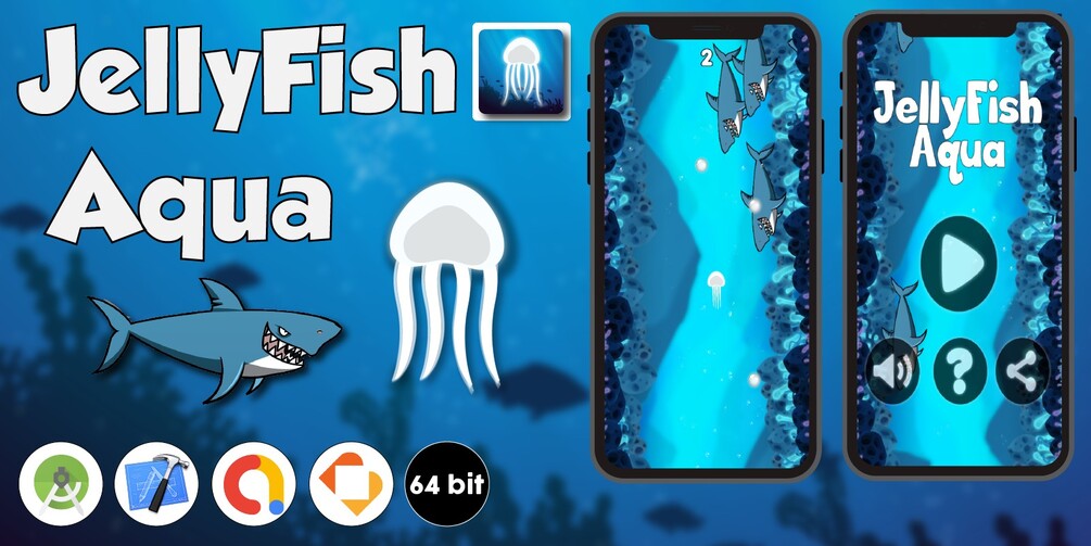 JellyFish Aqua Source code of Android Game with AdMob ads (ready to