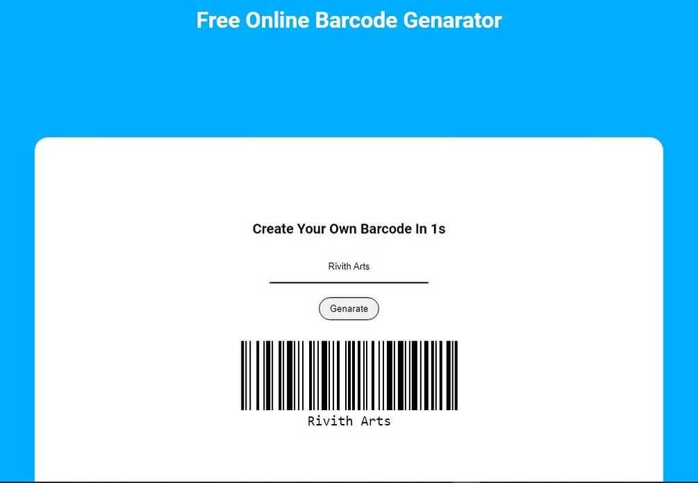 Barcode Generator HTML CSS & JavaScript