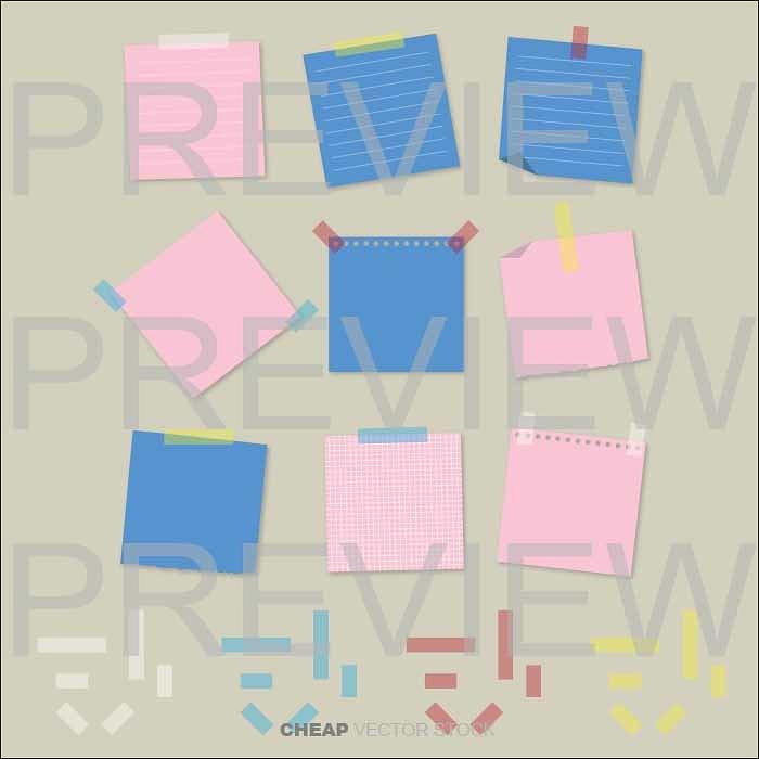 STICKY PAPER 2 CHEAP VECTOR STOCK