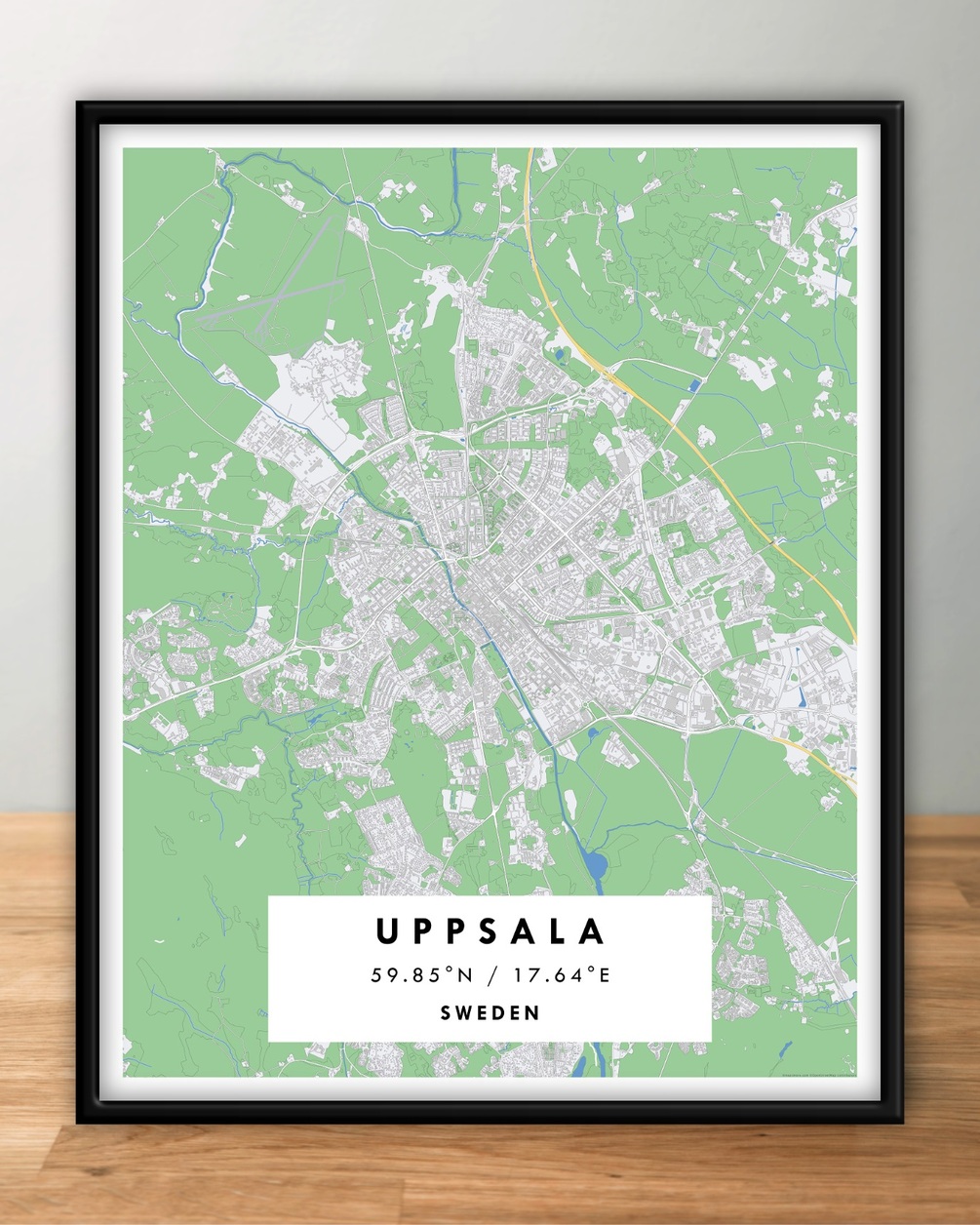 UPPSALA, Sweden Digital Map Poster Geographical