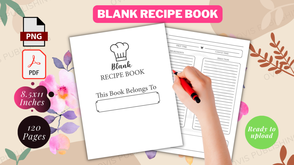 BLANK RECIPE BOOK Ready to Upload KDP Low Content Interior