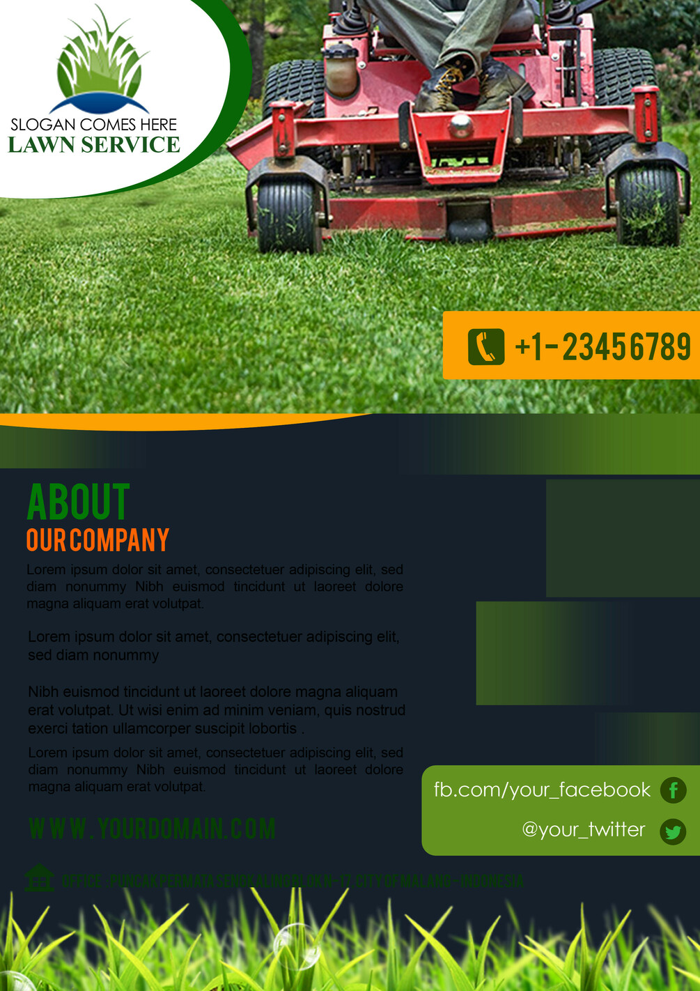 Flyer Volantino Pubblicitario + Biglietto da visita per Servizi di