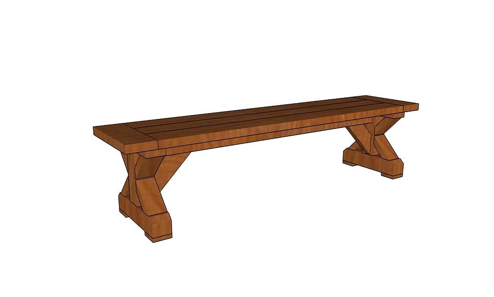 6 ft Farmhouse Bench Plans