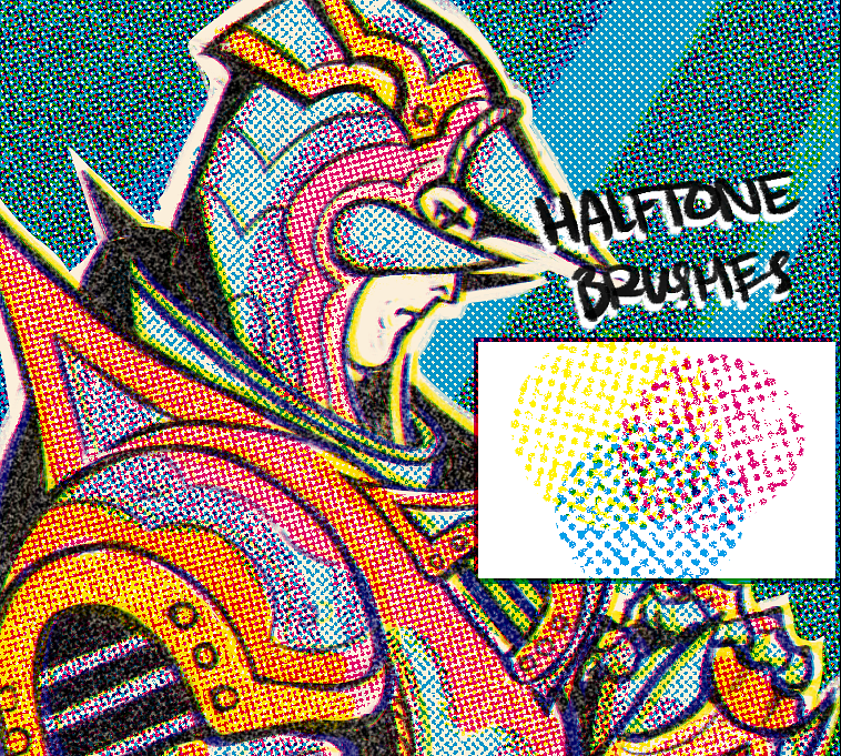 Lightly Grungy Halftone Brushes CSP