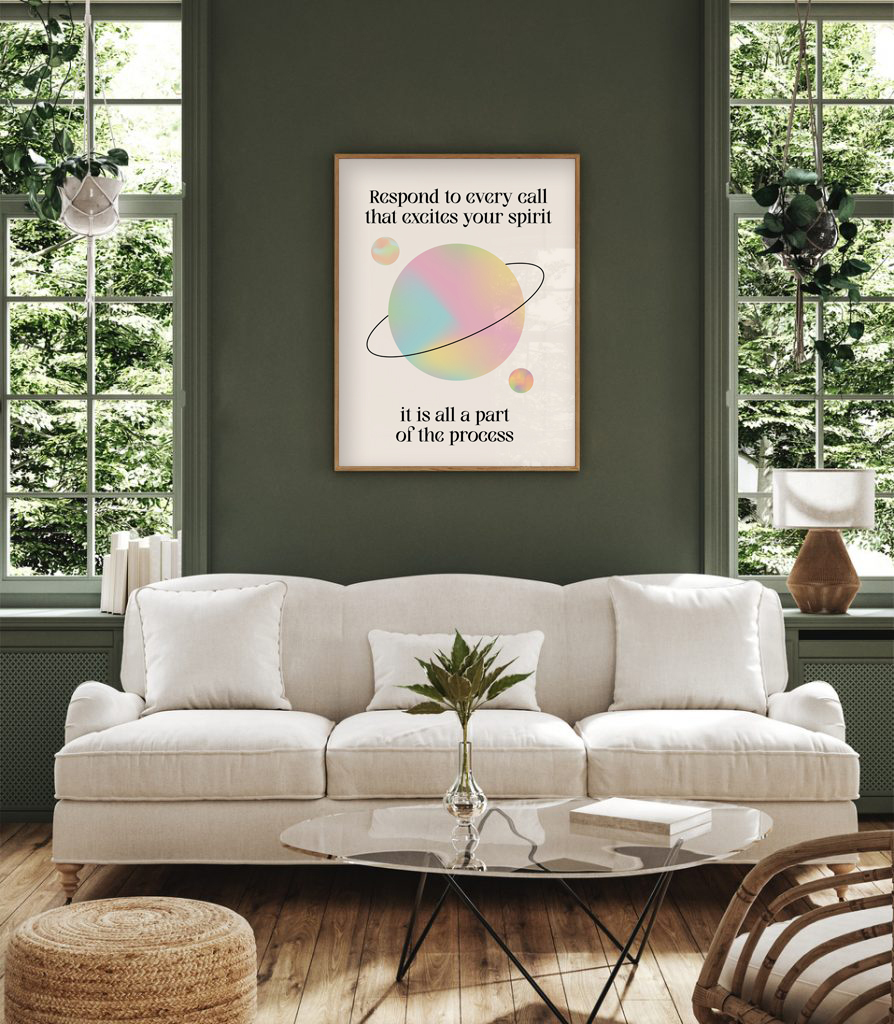 Respond to every call that excites your spirit gradient wall art