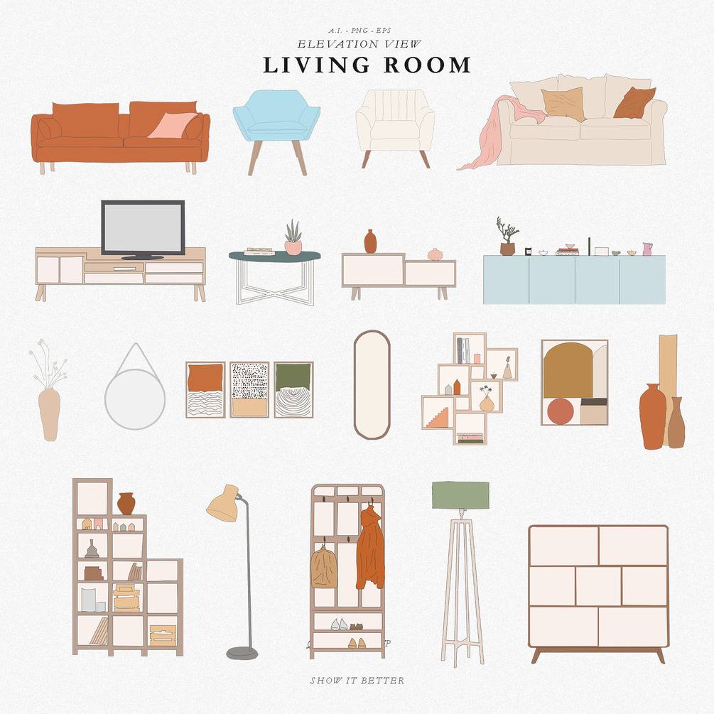 Living Room Elevation Pack + Brushes