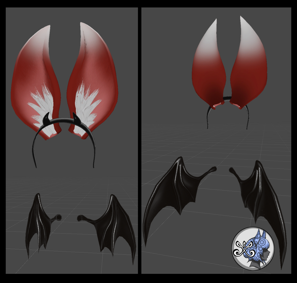 Ruska's Hairband, Bat Ears and Bat Wings