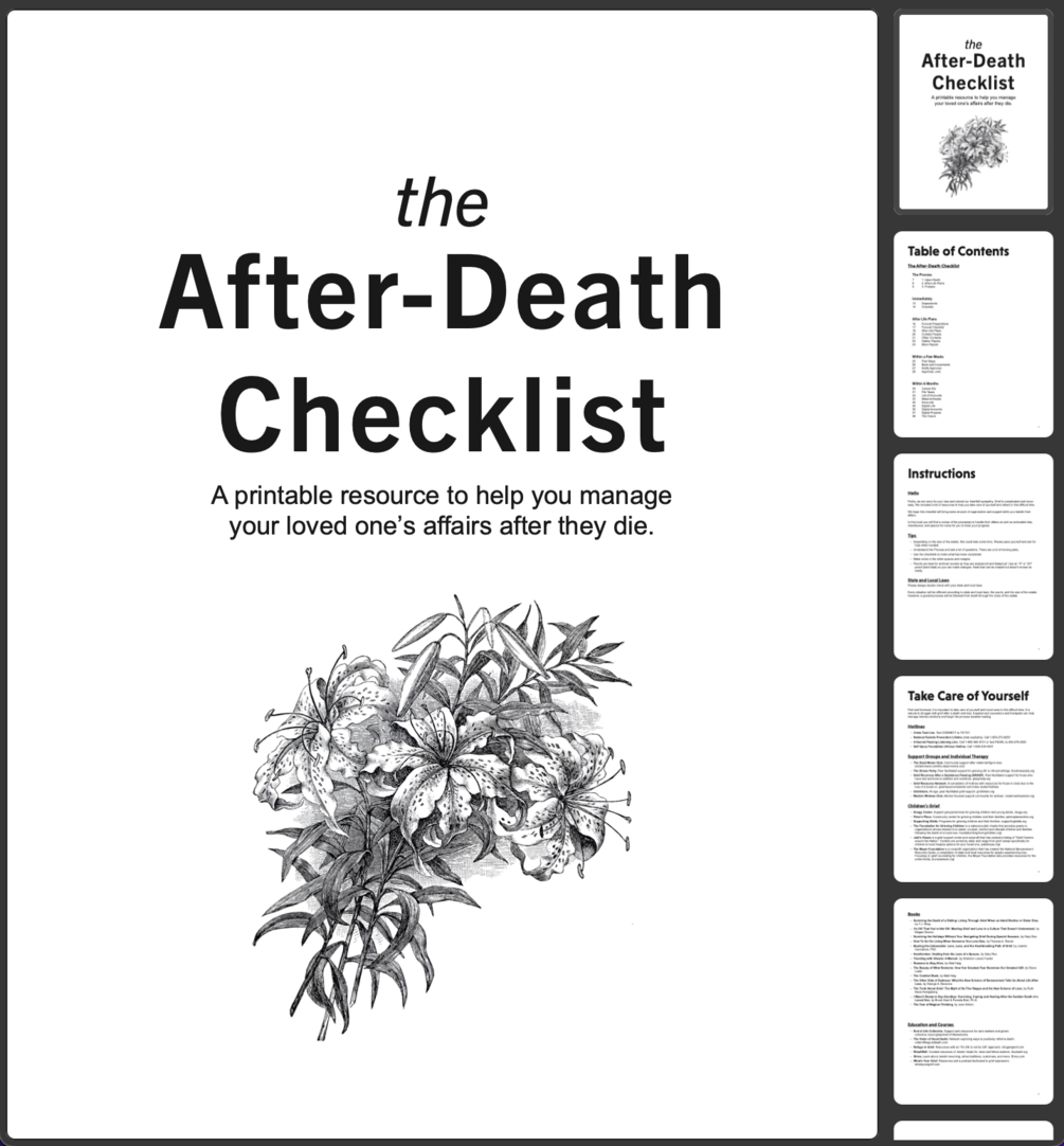 Printable In Case Of Death Checklist - prntbl.concejomunicipaldechinu ...