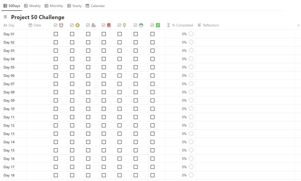 Project 50 Challenge Template