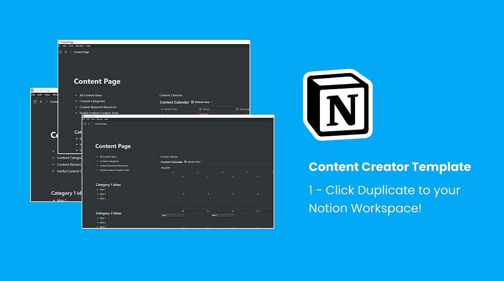 Content Creator Template For Notion