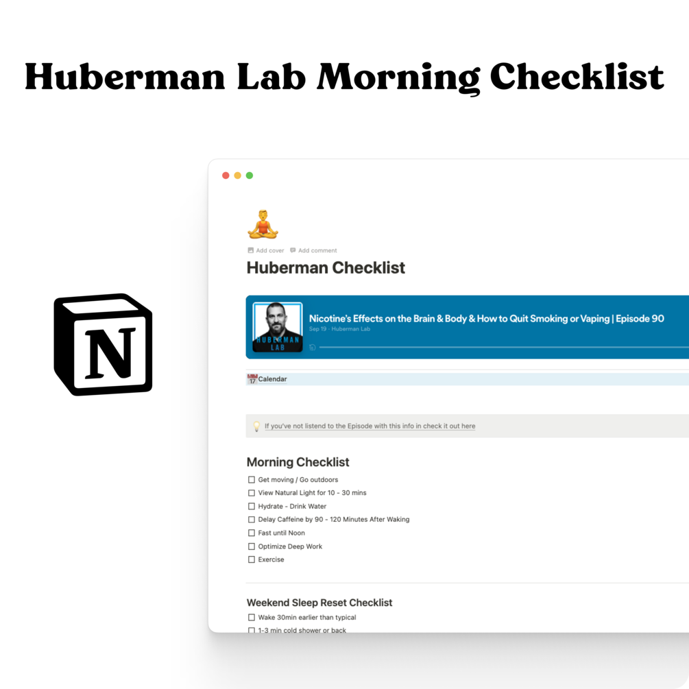 Huberman Lab Morning Checklist