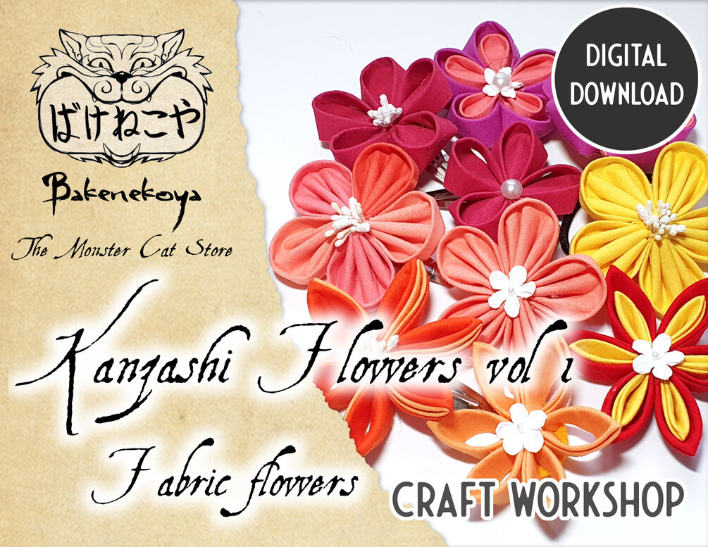 Craft tutorial how to make kanzashi flowers vol 1 fabric flowers